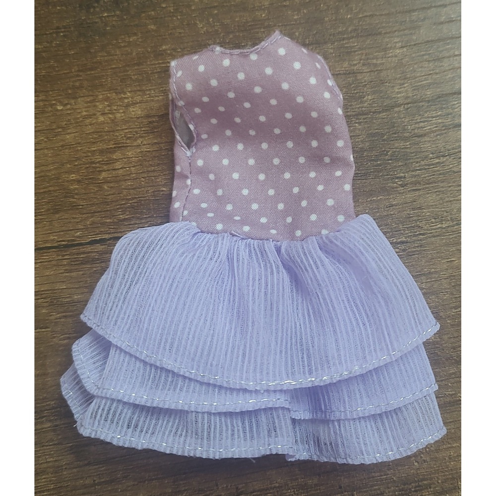 Kruselings Doll Dress Purple Polkadot Top Tiered Ruffle Skirt Sleeveless Z8